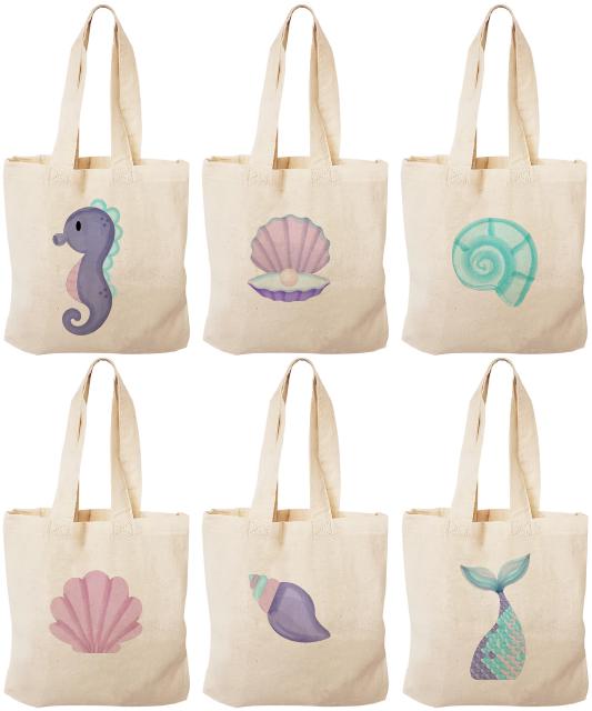 Mermaid Party Favor Bags - Set of Six Bags