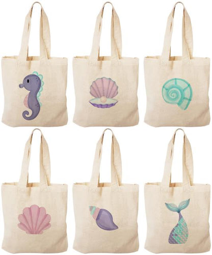 Mermaid Party Favor Bags - Set of Six Bags