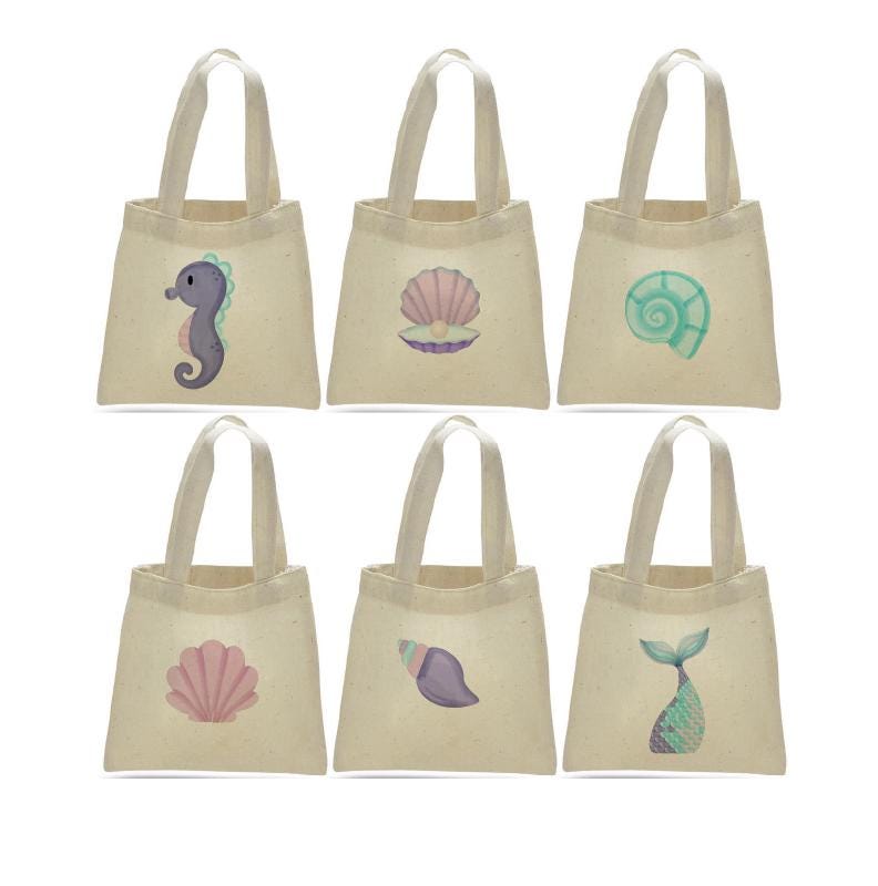 Mermaid Party Favor Bags - Set of Six Bags