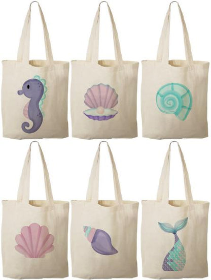 Mermaid Party Favor Bags - Set of Six Bags