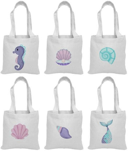 Mermaid Party Favor Bags - Set of Six Bags