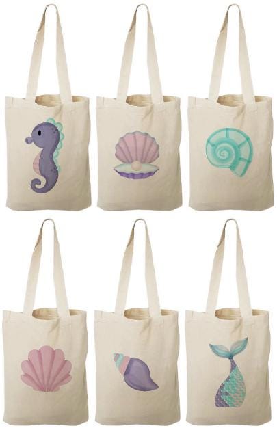 Mermaid Party Favor Bags - Set of Six Bags