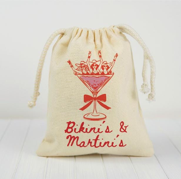 Bikini's & Martini's Bachelorette Party Favor Bags