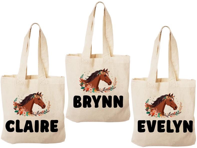 Personalized Horse Party Favor Bags - Set of Three Bag