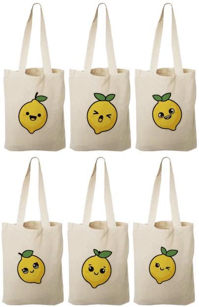 Lemon Party Favor Bags - Set of Three Bags