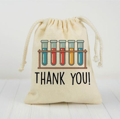 Science Party Favor Bags – Cotton Thank You Treat Bags