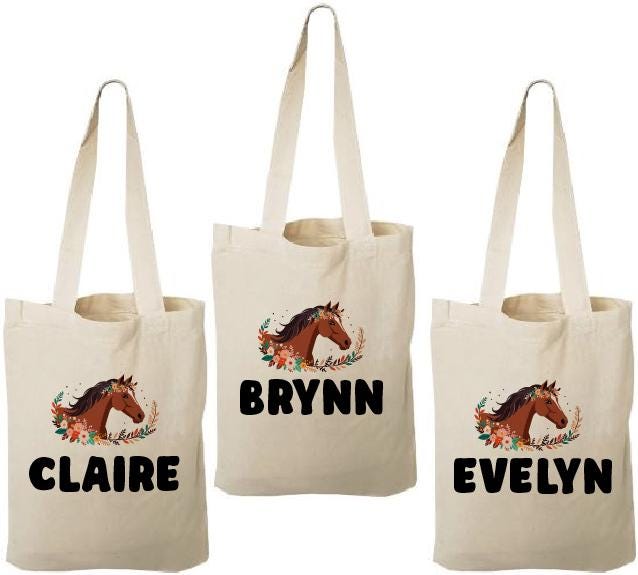 Personalized Horse Party Favor Bags - Set of Three Bag