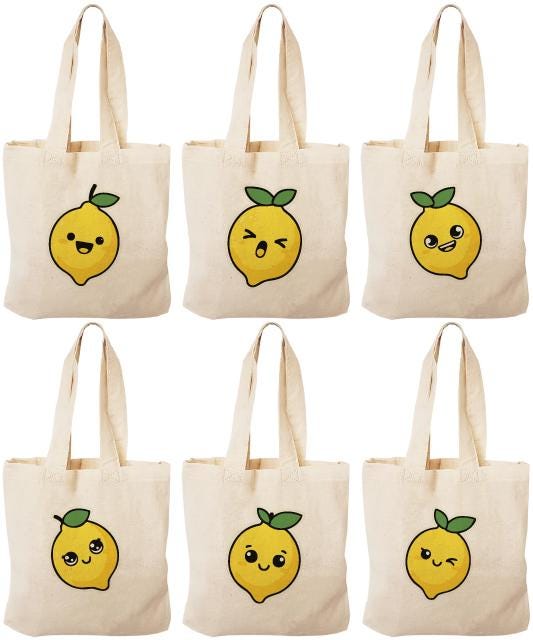 Lemon Party Favor Bags - Set of Three Bags