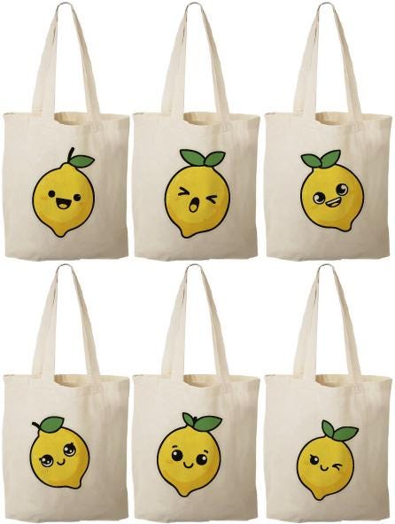 Lemon Party Favor Bags - Set of Three Bags