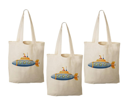 Submarine Party Favor Bags: Set of 3 Cotton Treat Bags