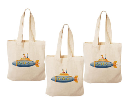 Submarine Party Favor Bags: Set of 3 Cotton Treat Bags