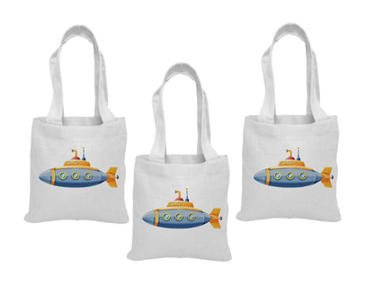 Submarine Party Favor Bags: Set of 3 Cotton Treat Bags