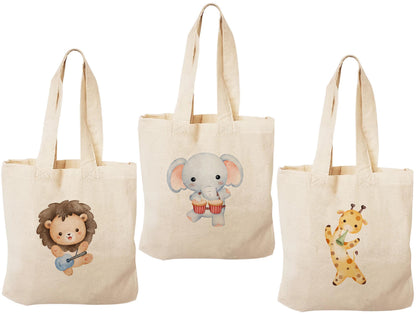 Music Party Favor Bags - Set of 3 Cotton Goodie Bags