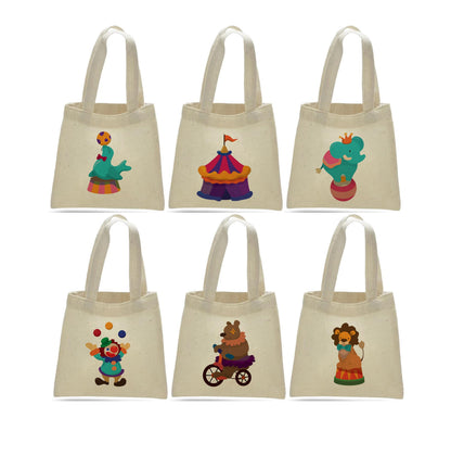 Circus Party Favor Bags: Cotton Carnival Treat Bags, Set of 6