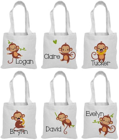 Monkey Party Favor Bags: Eco-Friendly Cotton Goodie Bags