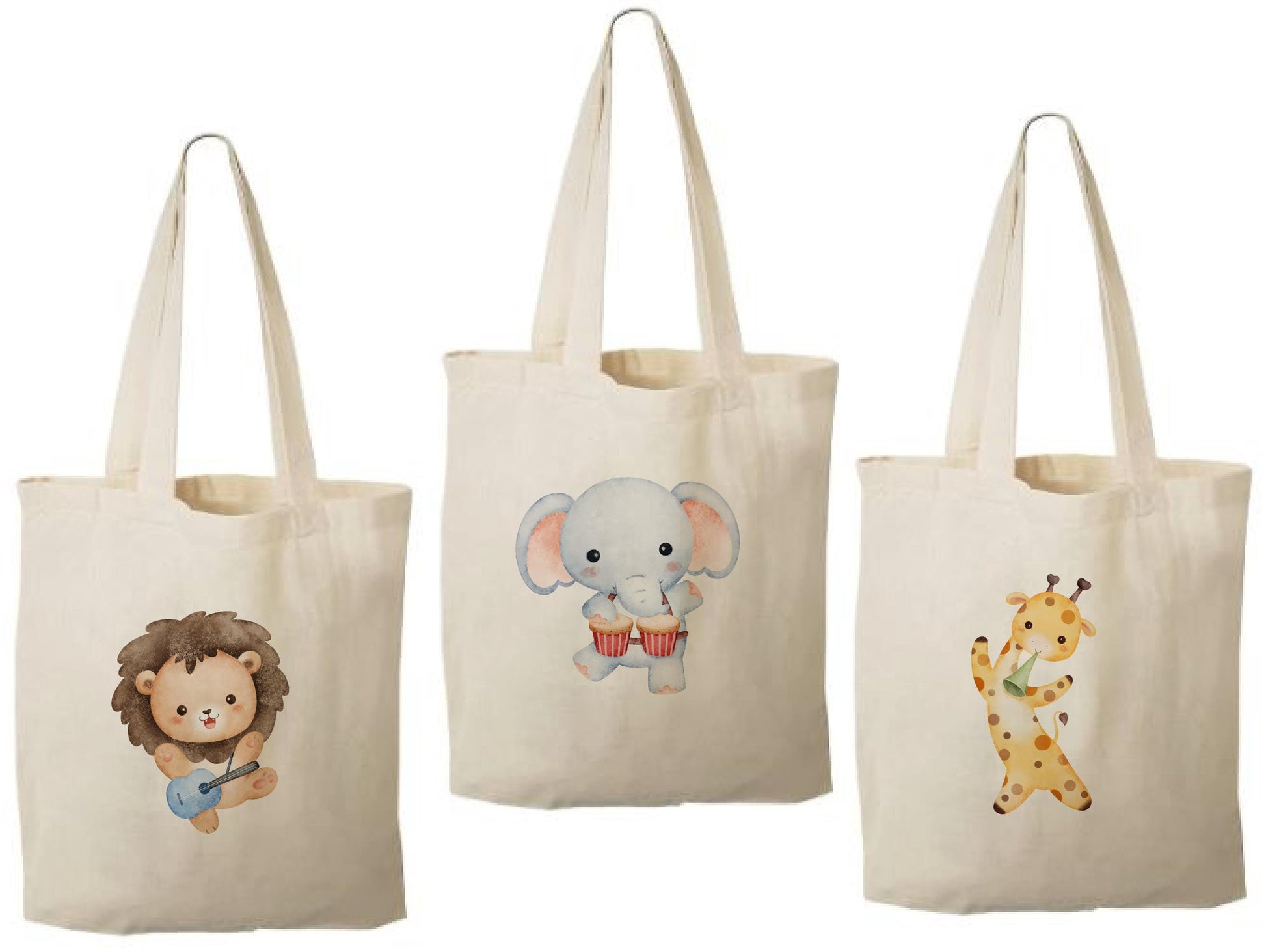 Music Party Favor Bags - Set of 3 Cotton Goodie Bags