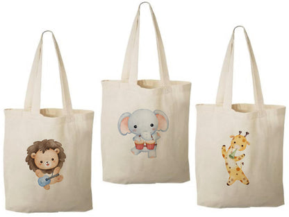 Music Party Favor Bags - Set of 3 Cotton Goodie Bags