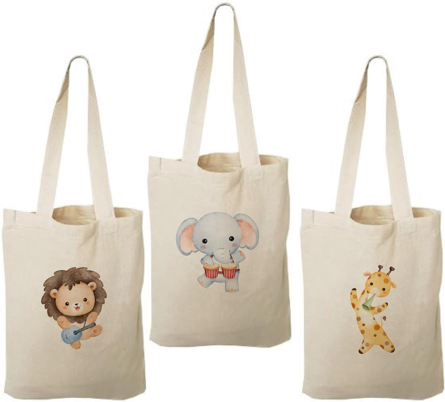 Music Party Favor Bags - Set of 3 Cotton Goodie Bags