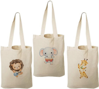 Music Party Favor Bags - Set of 3 Cotton Goodie Bags