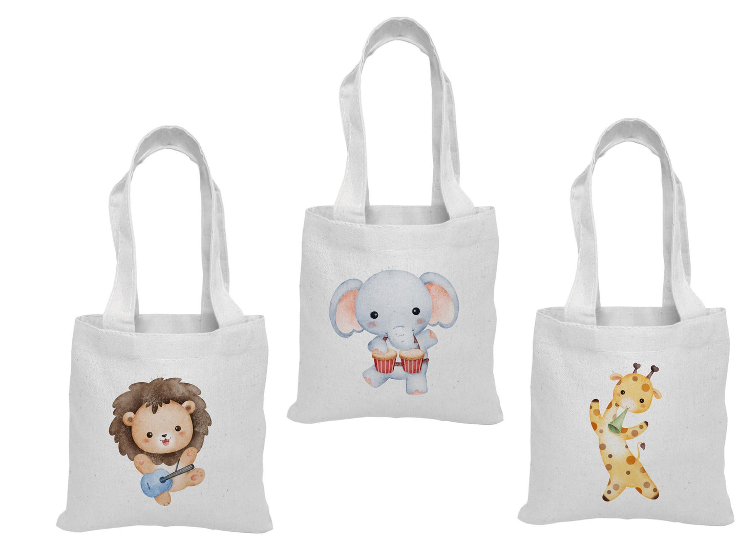 Music Party Favor Bags - Set of 3 Cotton Goodie Bags