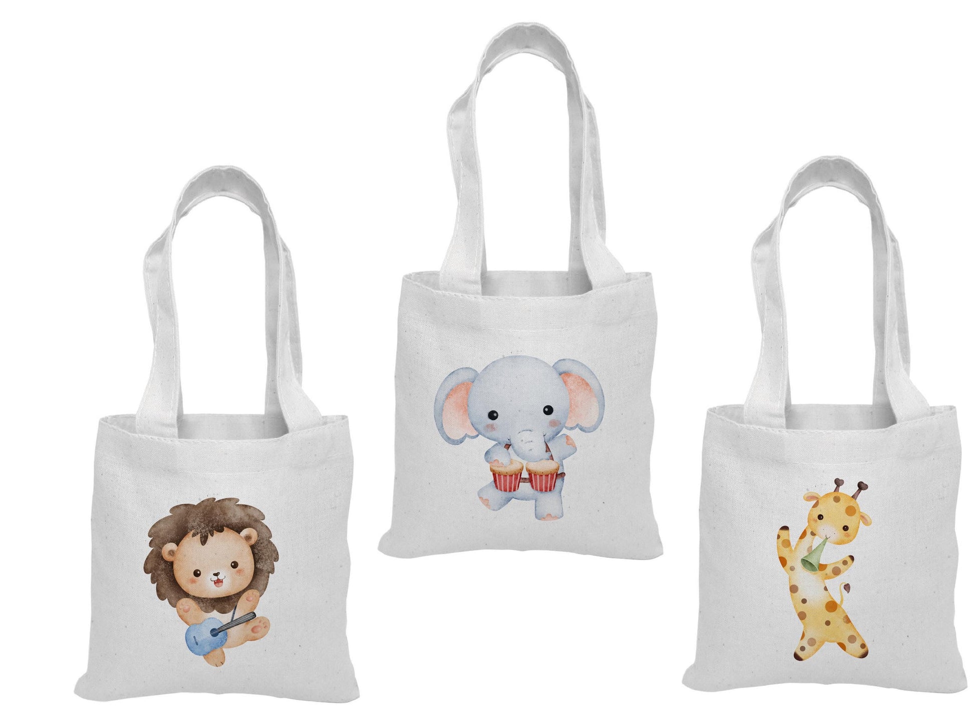 Music Party Favor Bags - Set of 3 Cotton Goodie Bags