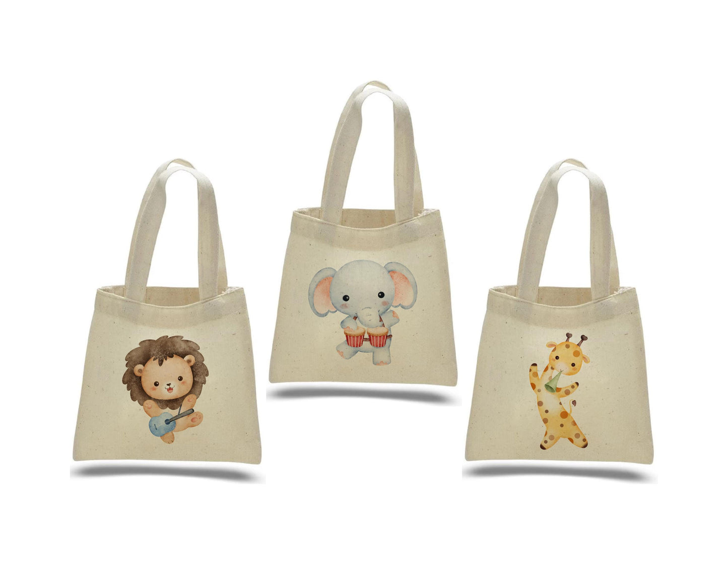 Music Party Favor Bags - Set of 3 Cotton Goodie Bags
