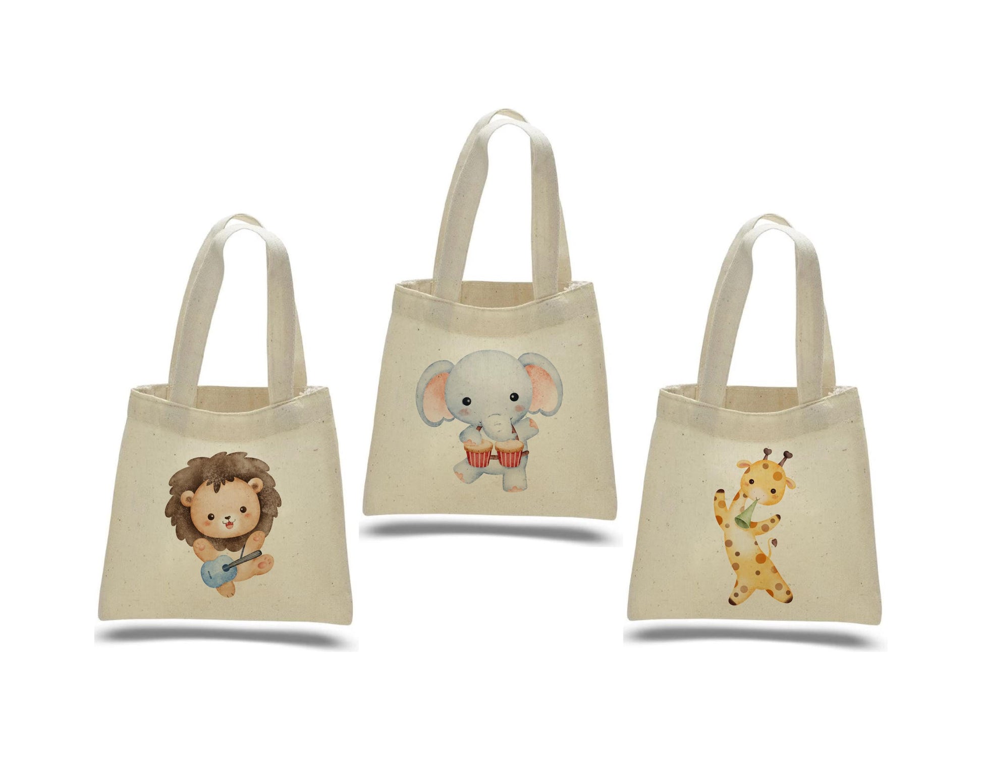 Music Party Favor Bags - Set of 3 Cotton Goodie Bags