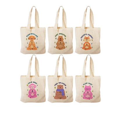Set of 6 Yoga Animals Party Favor Bags