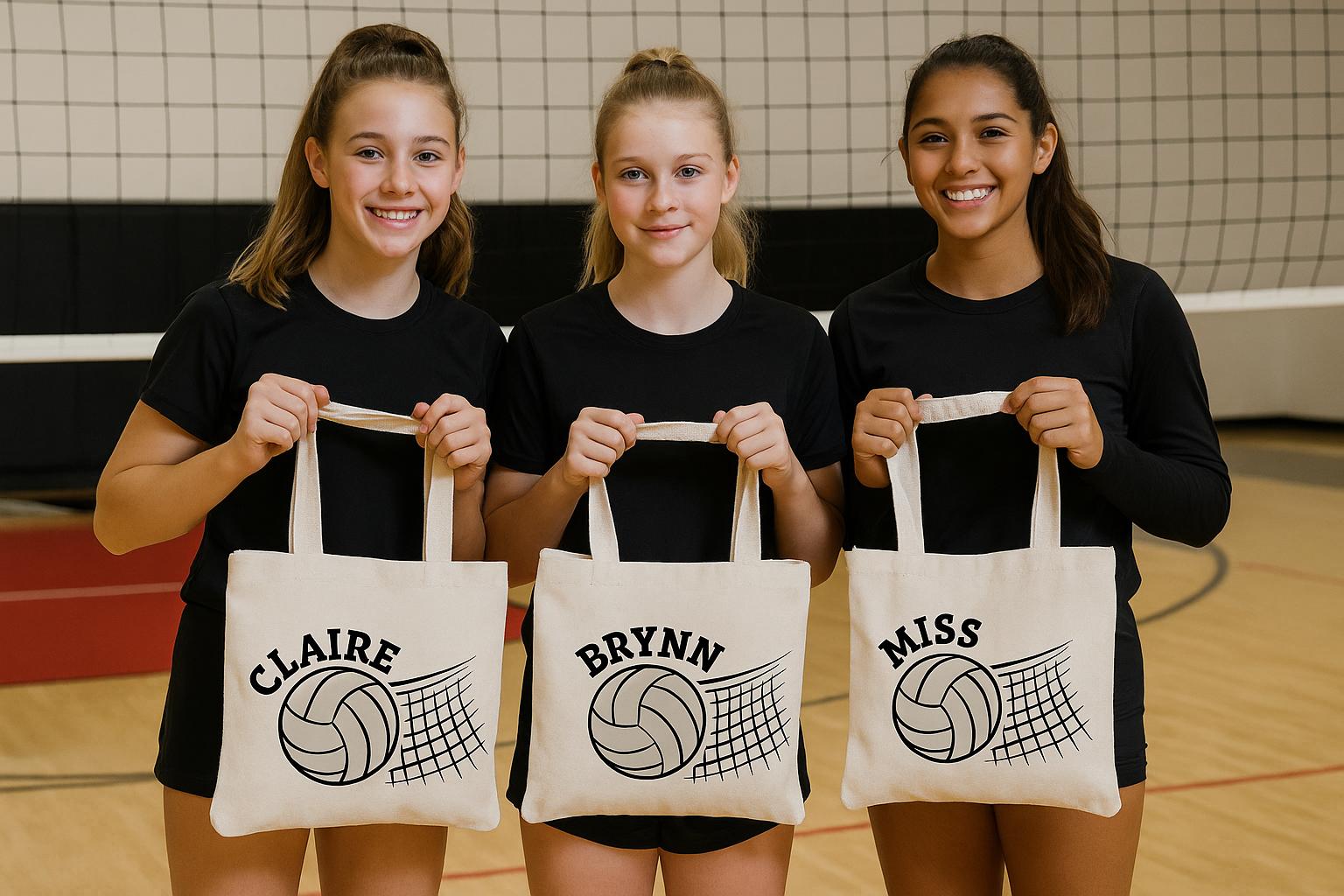 Personalized Volleyball Party Favor Bags - Set of Three Bags