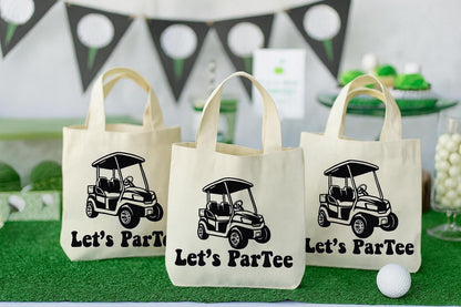 Golf Party Favor Bags – "Let's ParTee" Cotton Tote