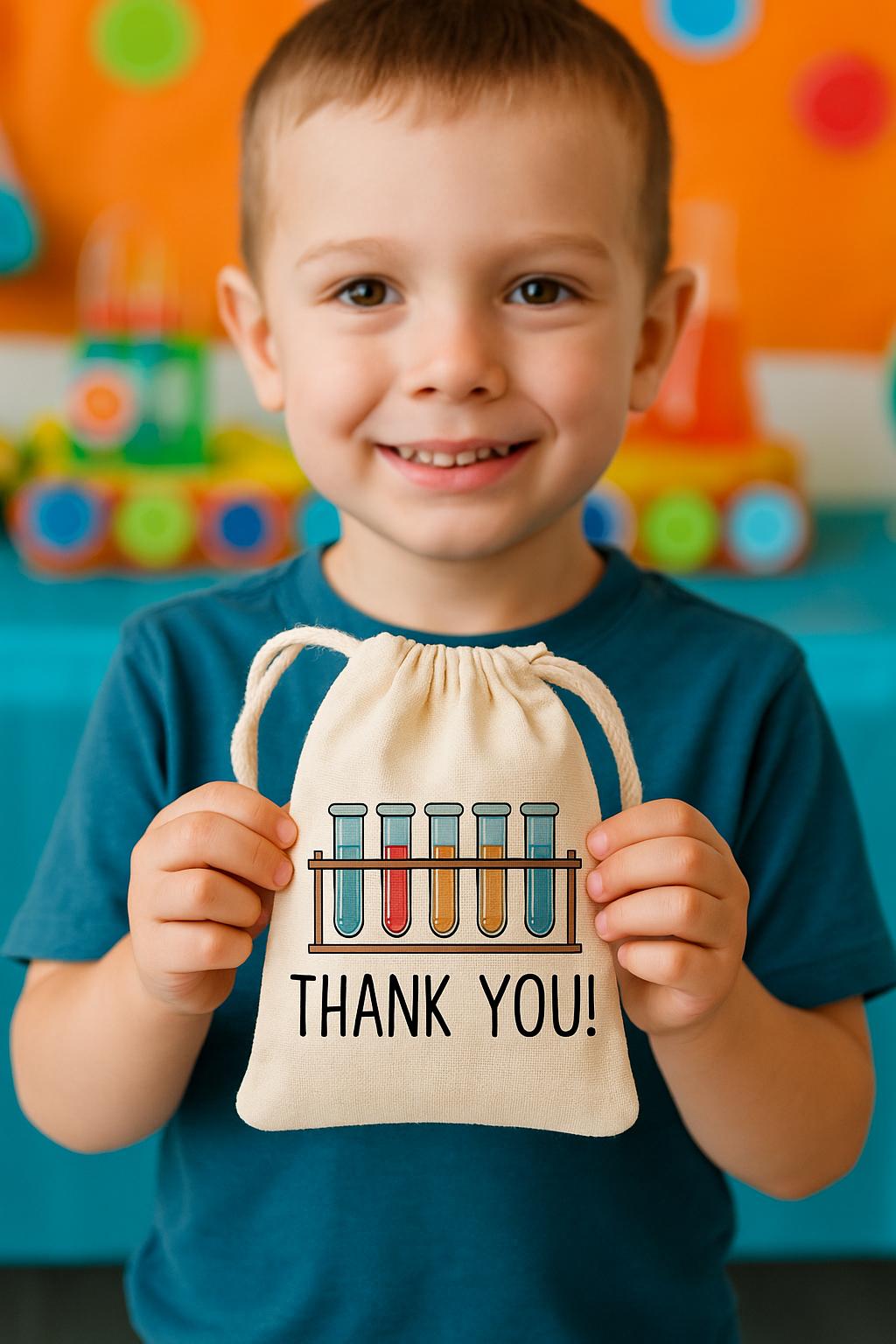 Science Party Favor Bags – Cotton Thank You Treat Bags