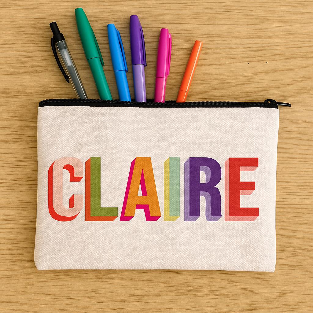 Personalized Rainbow Pencil Pouch - Gifts for Students and Teachers!