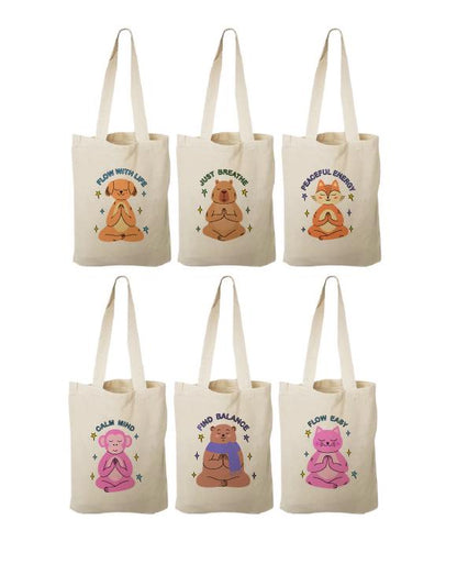 Set of 6 Yoga Animals Party Favor Bags