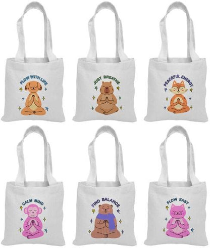 Set of 6 Yoga Animals Party Favor Bags