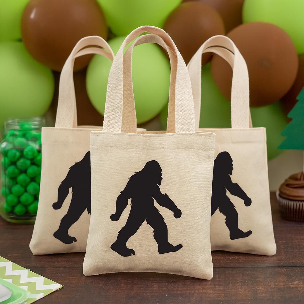 Bigfoot Party Favor Bags - Set of Three - Perfect for Bigfoot Themed Parties!