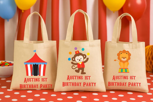 Personalized Circus Favor Bags – Cotton Party Goodie Bags