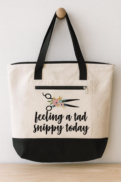 Hairdresser Gift - Feeling a Tad Snippy Today Tote Bag – Funny Stylist Bag