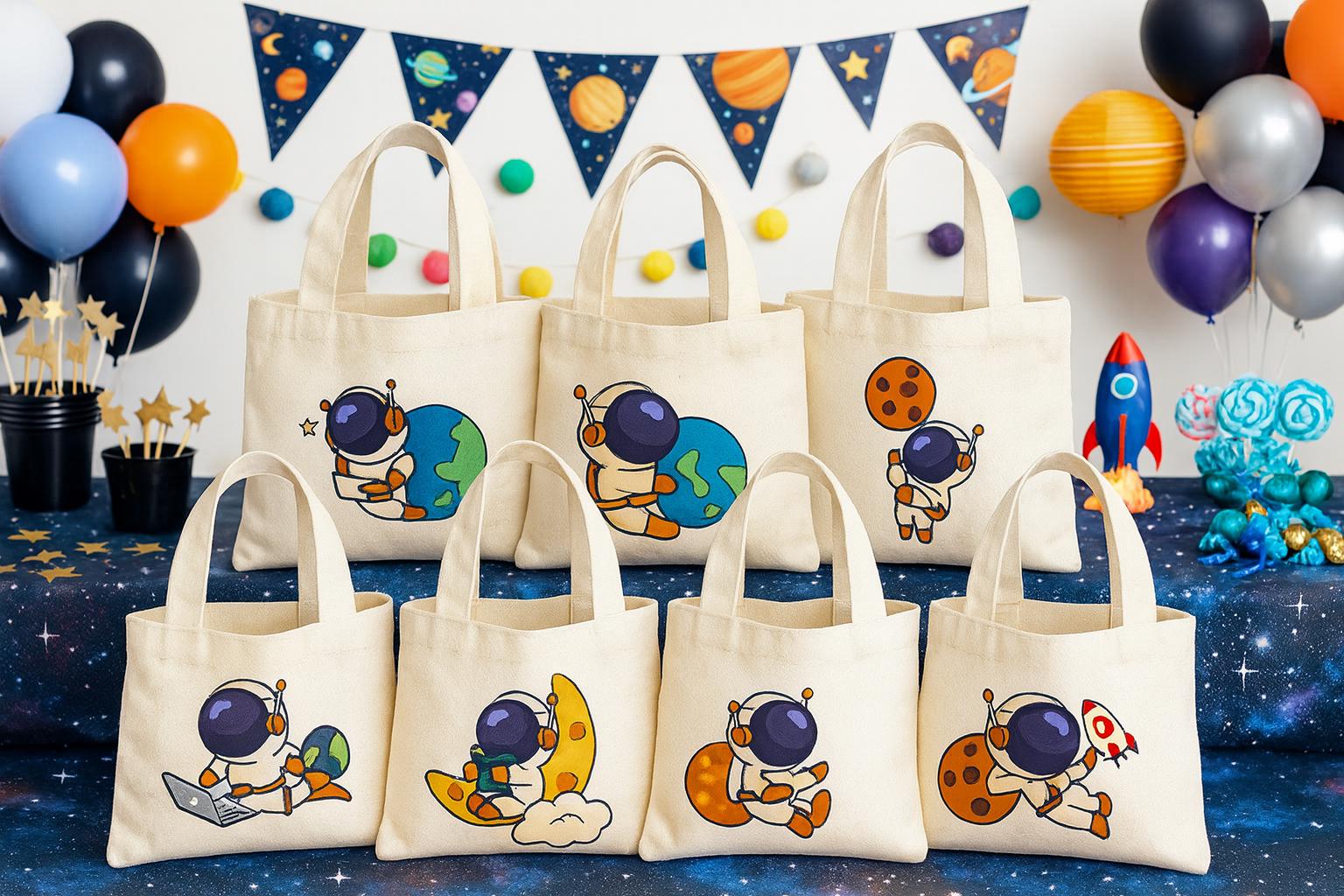 6 Astronaut Party Favor Bags Space Treat Bags, Astronaut Goodie Bags, Outer Space Party Favors, Space Party Bags, Astronaut Party Decor, Bag