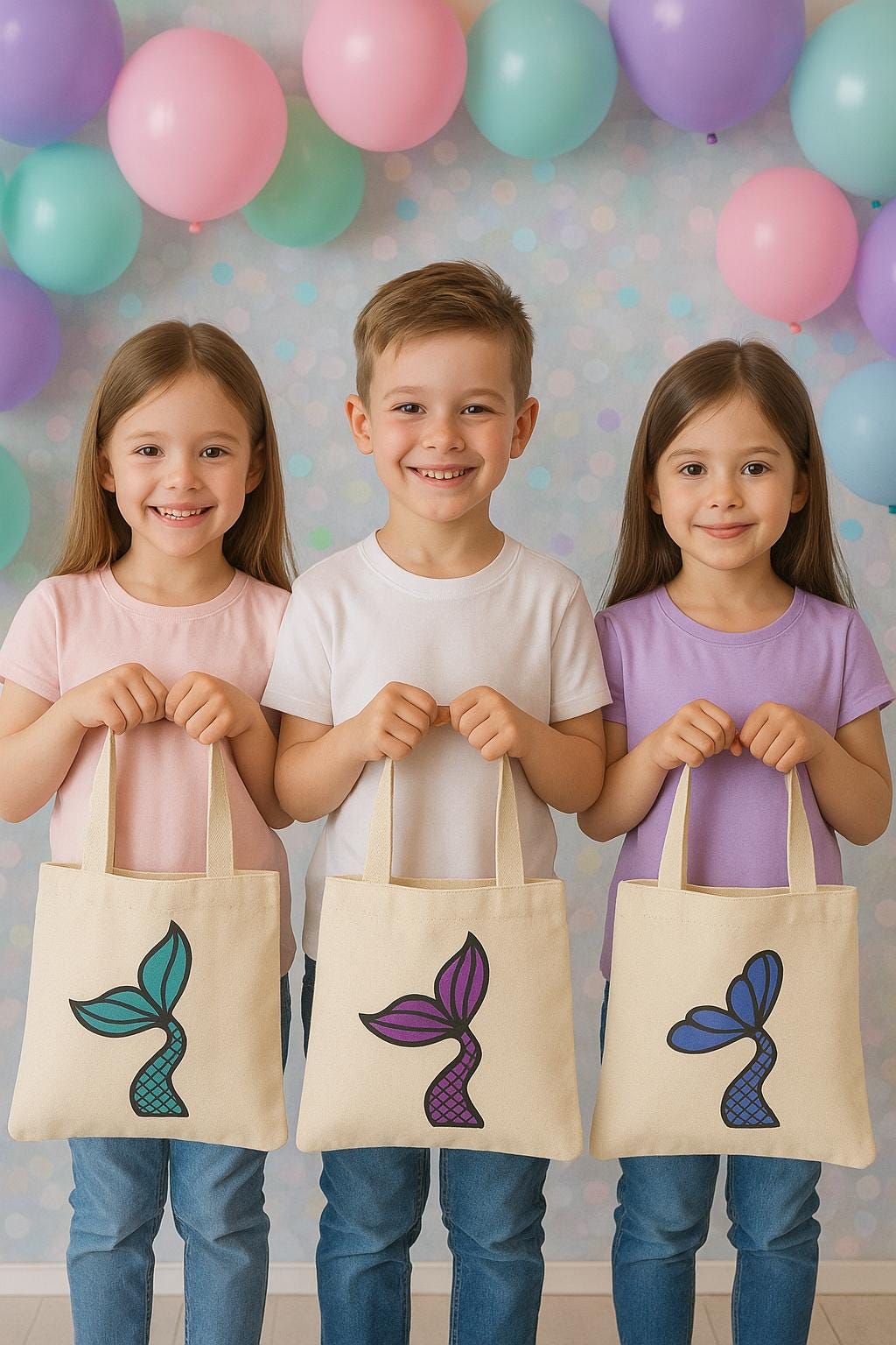 Mermaid Party Favor Bags - Perfect for Mermaid Themed Parties! - Set of Three Bags