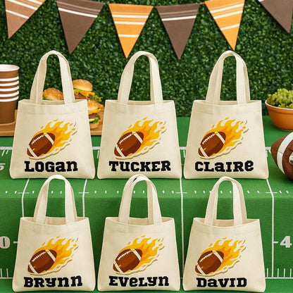 Personalized Football Party Favor Bags – Custom Name Goodie Bags, Kids Sports Birthday Favors, Game Day Treat Bags, Tailgate Party Gifts