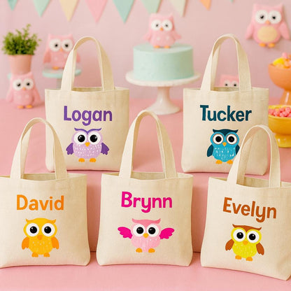 Personalized Owl Party Favor Bags – Custom Kids Gift Tote