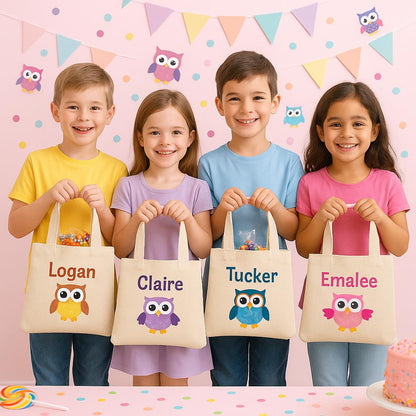 Personalized Owl Party Favor Bags – Custom Kids Gift Tote