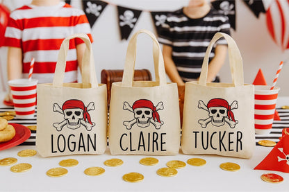 Custom Pirate Party Favor Bags - Perfect for Pirate Themed Parties and Events! - Featuring Party Guest Names