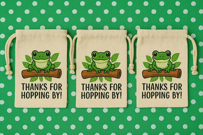 Frog Party Favor Bags - Thanks For Hopping By! - Perfect for Frog Themed Parties and Events - Frog Thank You Goodie Bags