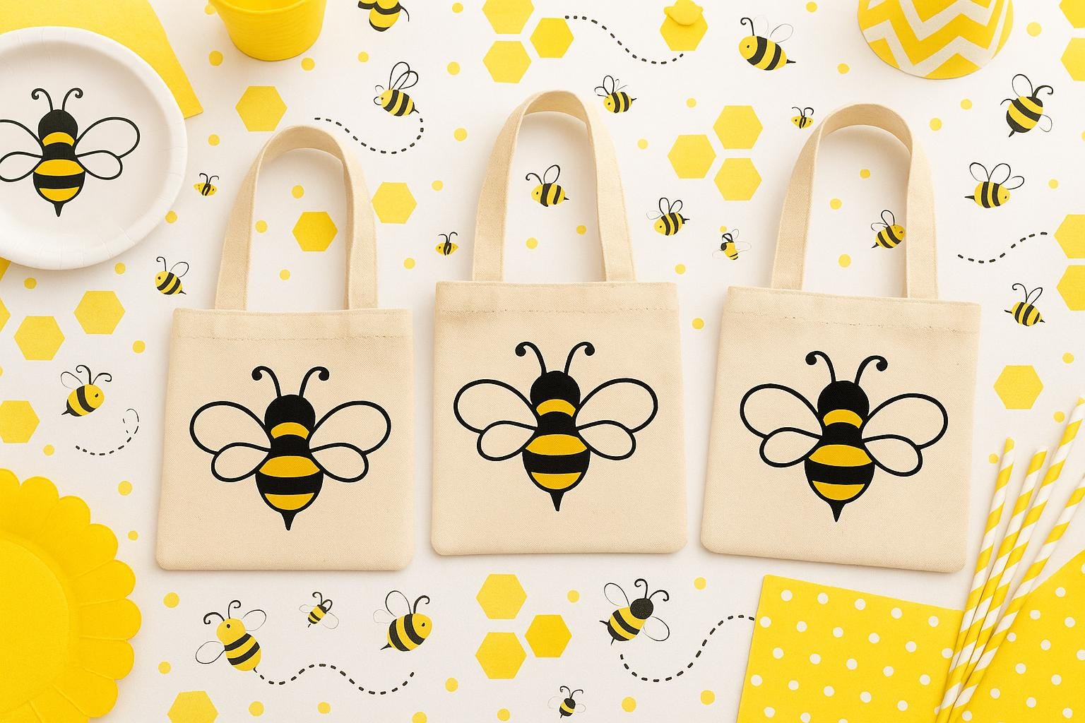 3 Bee Party Favor Bags