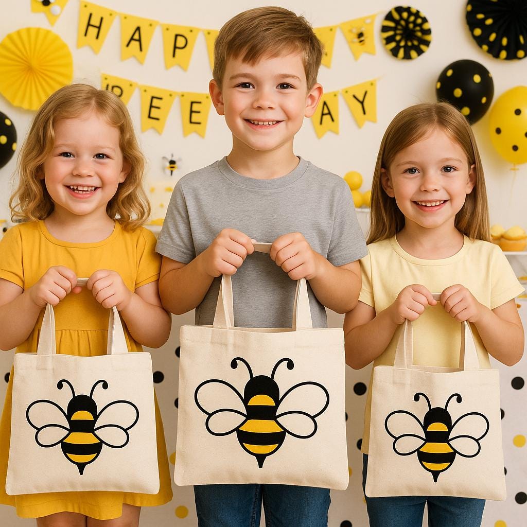 3 Bee Party Favor Bags