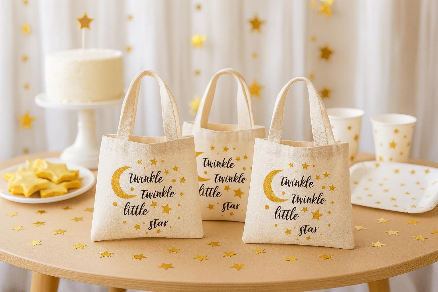 Twinkle Twinkle Little Star Cotton Treat Bags - Set of 3