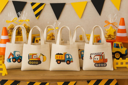 Construction Party Favor Bags - Perfect for Construction Themed Parties and Events! - Set of Six Bags