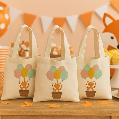 Fox Party Favor Bags - Perfect for Fox and Woodland Themed Parties, Events and Baby Showers - Set of Three Bags