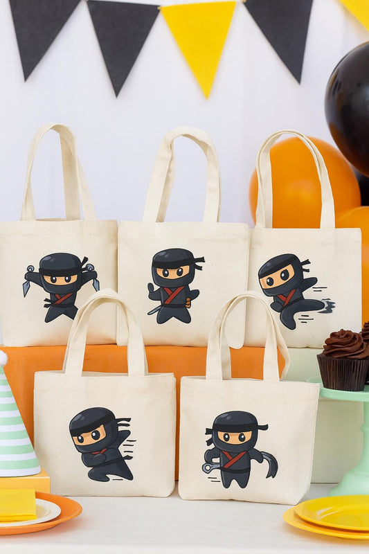 Ninja Party Favor Bags - Set of Six - Perfect for Ninja Themed Parties!